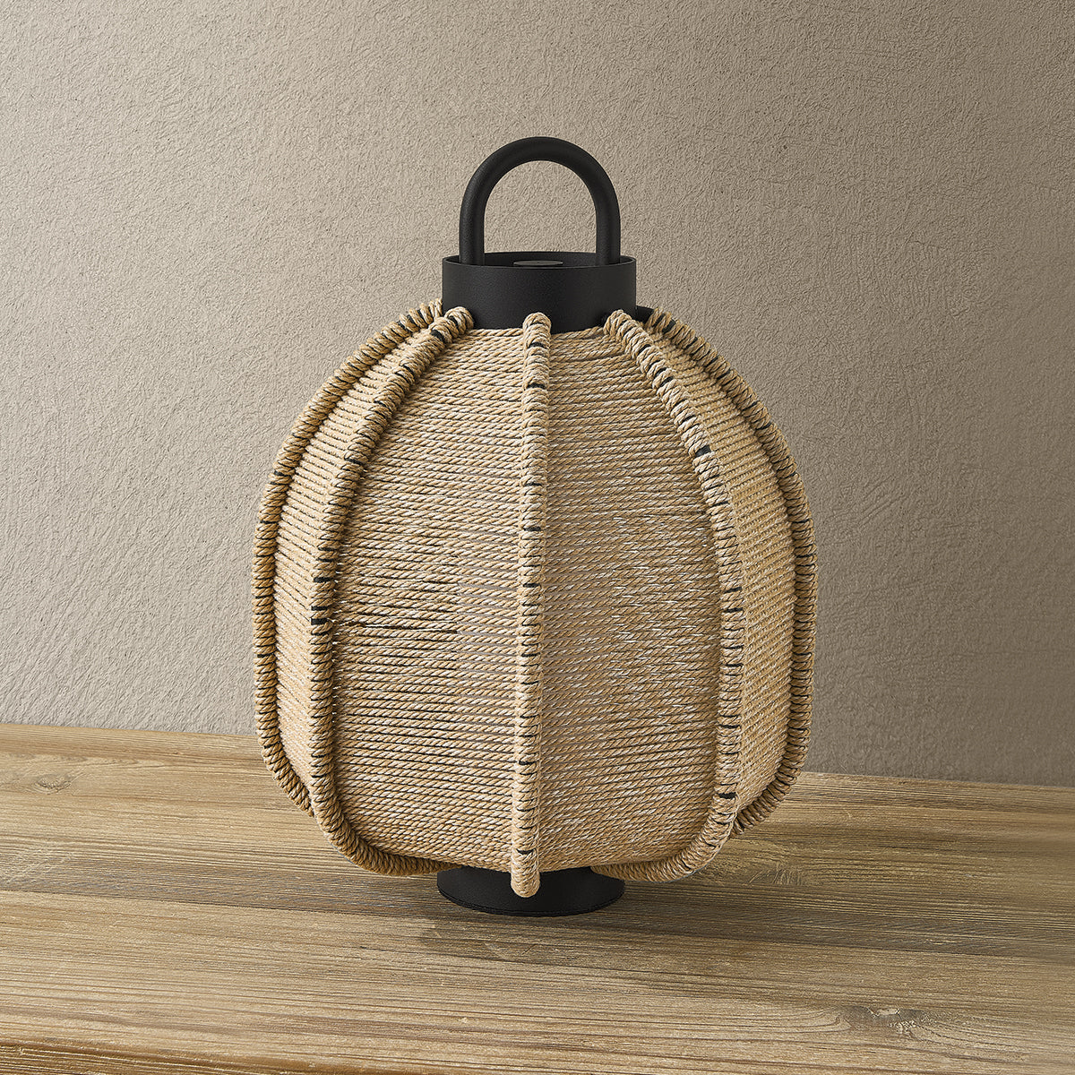 Maltby Exterior Rechargeable Table Lamp, Small, styled view - Starboard Lane