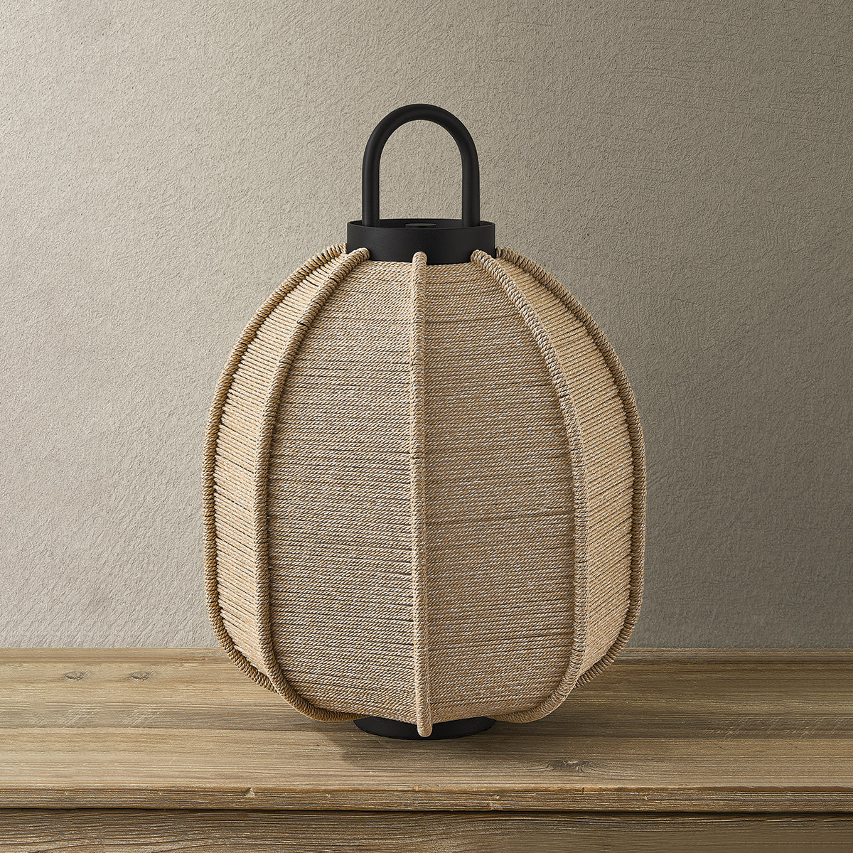 Maltby Exterior Rechargeable Table Lamp, Large, styled view - Starboard Lane