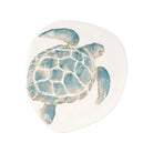 Tartaruga Dinner Plate, hand-painted aqua and taupe sea turtle