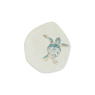 Tartaruga Turtle Salad Plate, hand-painted aqua and taupe sea turtle