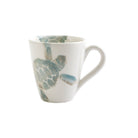 Tartaruga Mug, hand-painted aqua and taupe sea turtle