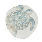 Tartaruga Oblong Serving Platter, hand-painted aqua and taupe sea turtle