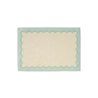 Tavola Aqua Scalloped Placemats - Set of 4, jacquard scalloped border