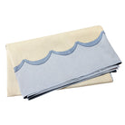 Tavola Blue Scalloped Tablecloth, jacquard scalloped border