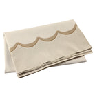 Tavola Natural Scalloped Tablecloth, jacquard scalloped border