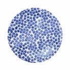 Santorini Flower Dinner Plate, hand-painted tiny blue flowers packed edge to edge