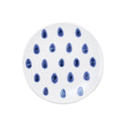 Santorini Dot Salad Plate, hand-painted blue teardrop dots on white