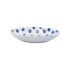 Santorini Dot Pasta Bowl, hand-painted blue teardrop dots on white