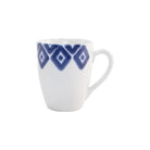 Santorini Diamond Mug, hand-painted a blue and white diamond pattern