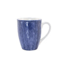 Santorini Stripe Mug, hand-painted fine, painterly blue stripes