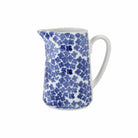 Santorini Flower Pitcher, hand-painted tiny blue flowers packed edge to edge