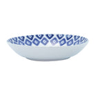 Santorini Diamond Medium Serving Bowl, hand-painted a blue and white diamond pattern