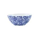 Santorini Flower Small Serving Bowl, hand-painted tiny blue flowers packed edge to edge