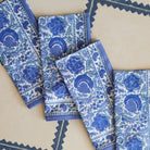 Bohemian Floral Azure Blue & Aqua Napkin, Set of 4 - Starboard Lane