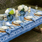 Bohemian Floral Azure Blue & Aqua Tablecloth - Starboard Lane