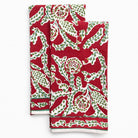 Climbing Dahlia Cranberry Tea Towel, Set of 2 - Starboard Lane