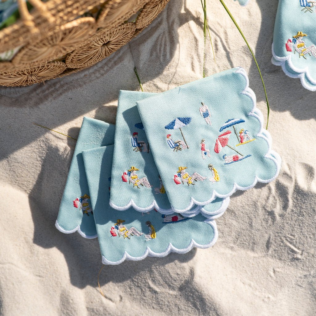 Day at the Beach Cocktail Napkin, Set of 4 - Starboard Lane