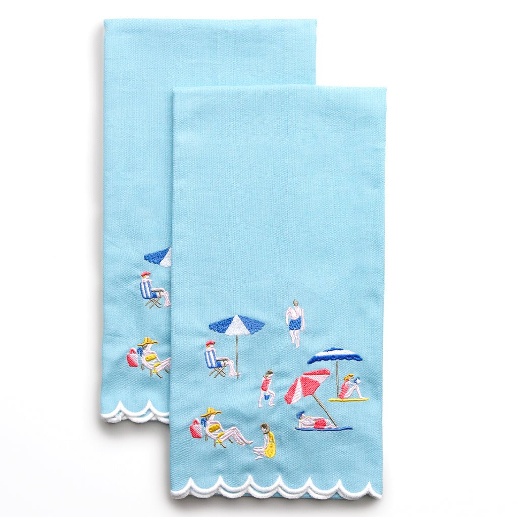 Day at the Beach Tea Towel, Set of 2 - Starboard Lane