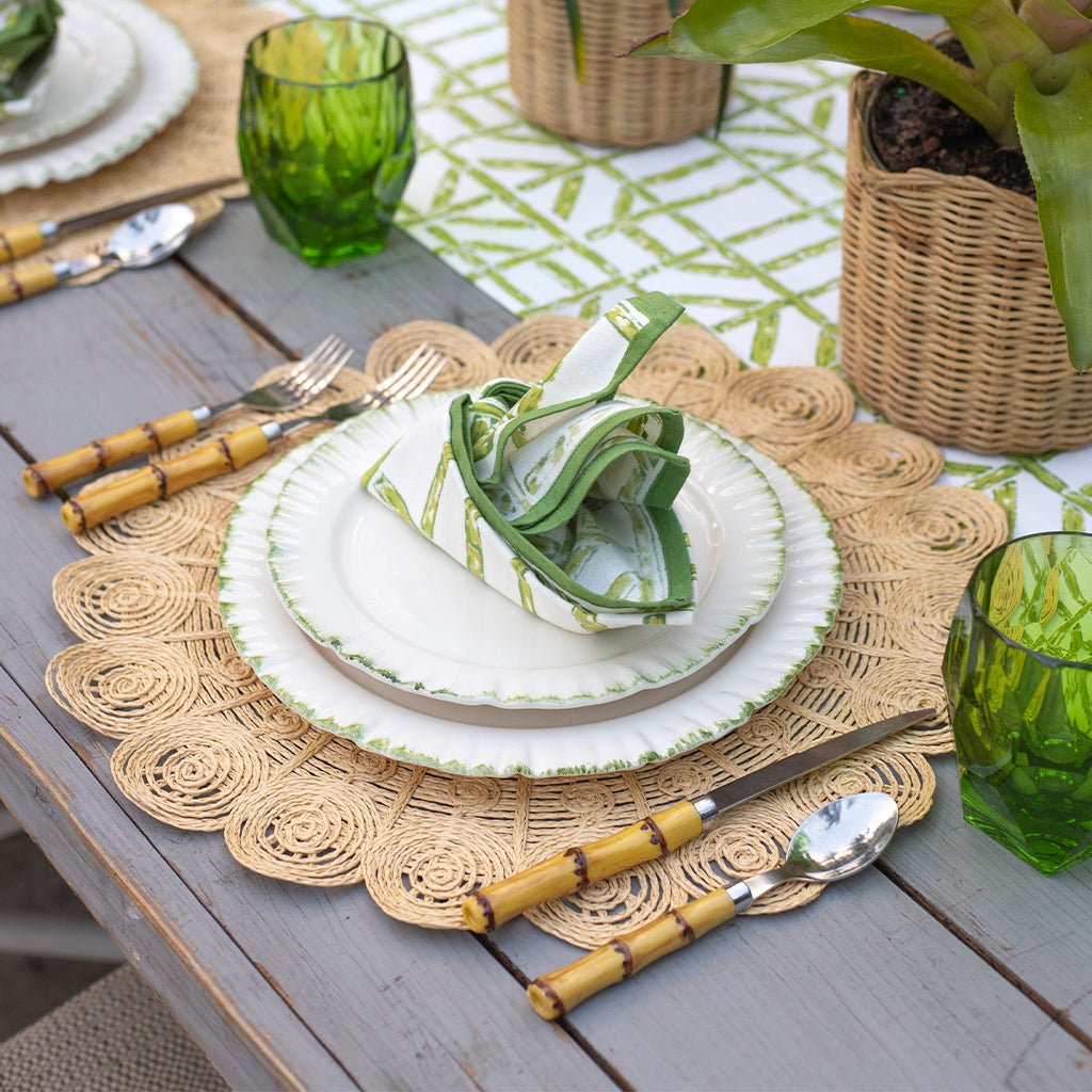 Peacock Raffia Placemat, Set of 4 - Starboard Lane