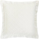 Washed Linen Quilted Sham, Ivory, styled on the bed - Starboard Lane