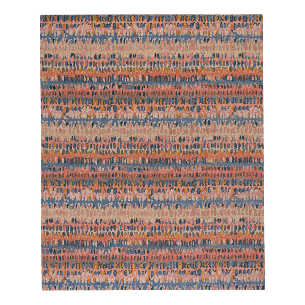 Paint Chip Hooked Wool Rug, Coral, detail - Starboard Lane