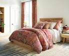 Boyfriend Matelasse Coverlet, Sand, styled on the bed - Starboard Lane