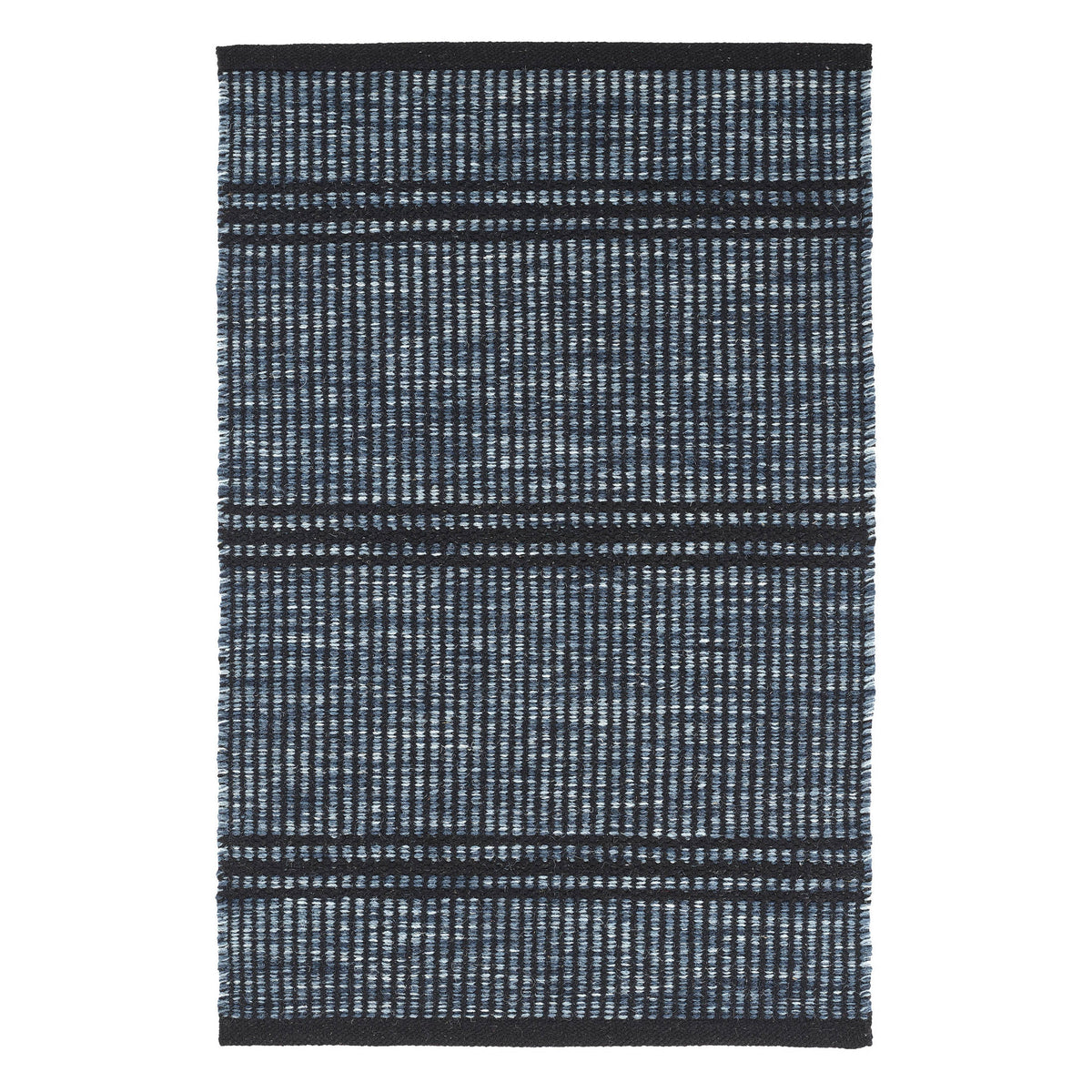 Malta Handwoven Wool Rug, Navy - Starboard Lane