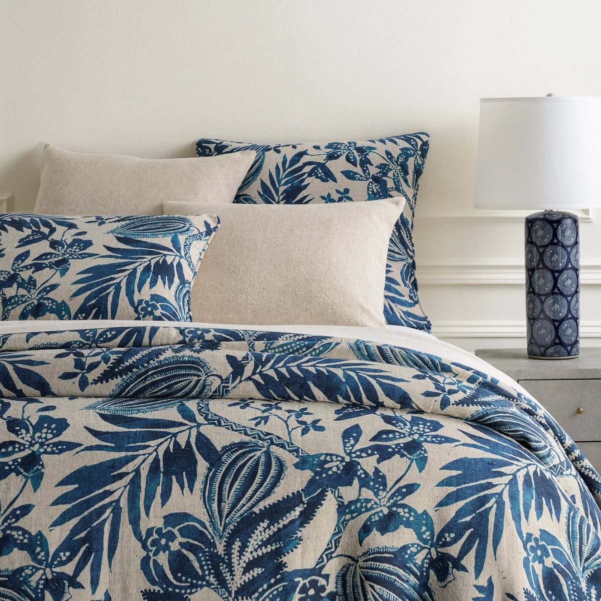 Antigua Linen Duvet Cover - Blue - Starboard Lane