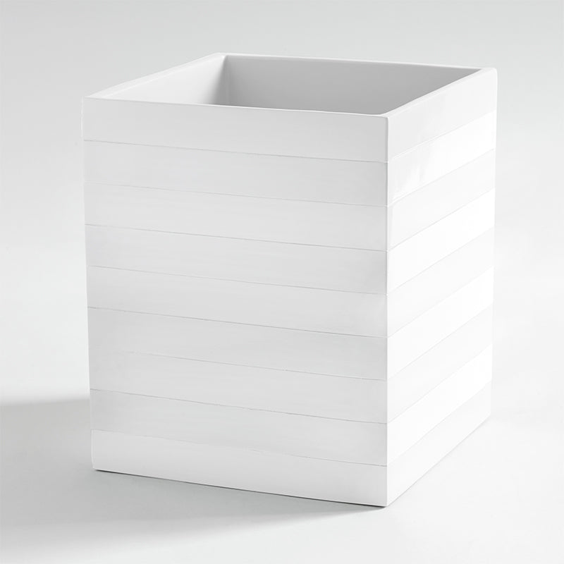 Cabana White Bath Accessories, Waste Basket