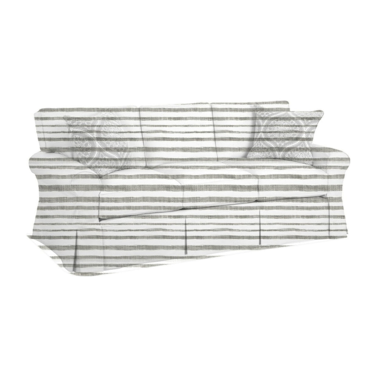 Caneel 3-Seat Sofa, Shoreline Stripe – Driftwood - Starboard Lane
