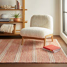 Malta Handwoven Wool Rug, Pink, detail - Starboard Lane