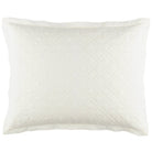 Washed Linen Quilted Sham, Ivory, styled on the bed - Starboard Lane