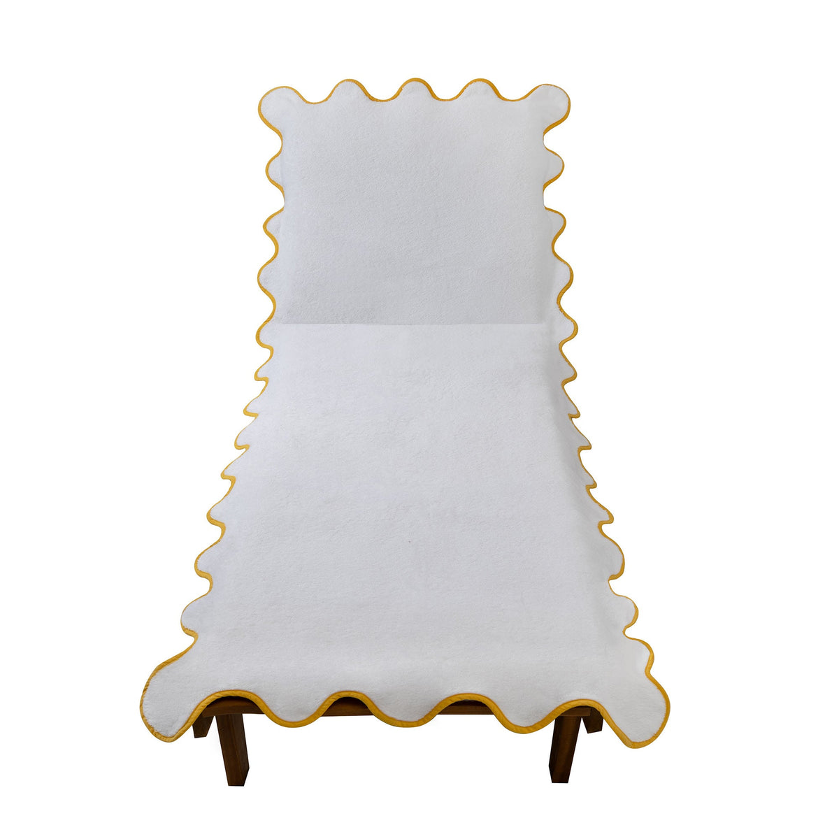 Chairish Scalloped Lounge Chair Covers in Yellow