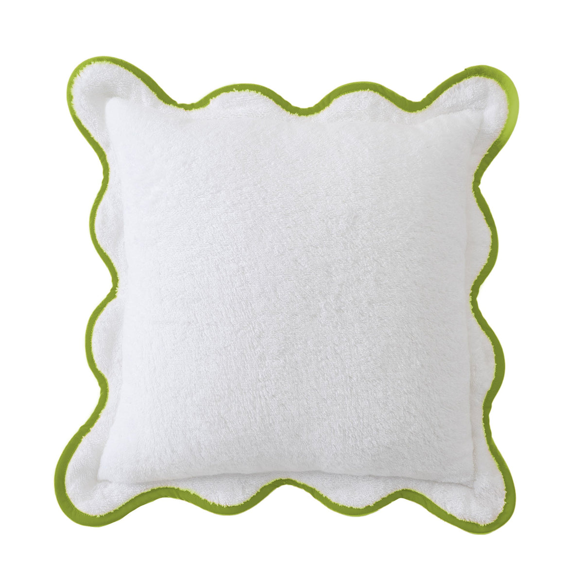 Chairish Scalloped Outdoor Pillows in Lime Green