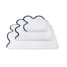 Chairish Scalloped Bath Towels in White / Navy, Bath Towel