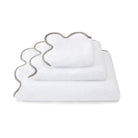 Chairish Scalloped Bath Towels in White / Sage, Bath Towel
