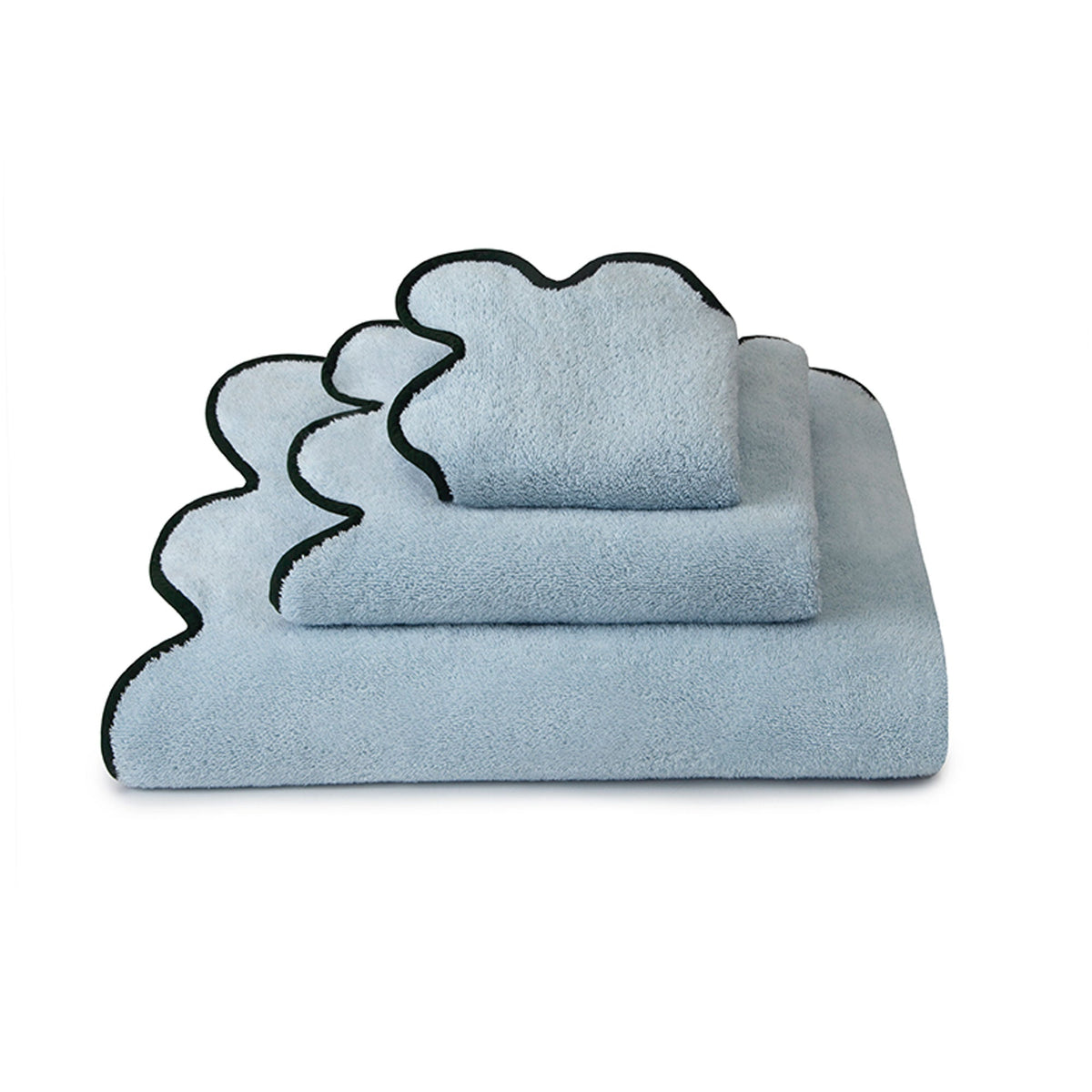Chairish Scalloped Bath Towels in Blue / Forest Green, Bath Towel