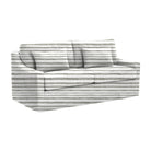 Cinnamon 2-Seat Queen Sleeper, Shoreline Stripe – Driftwood - Starboard Lane