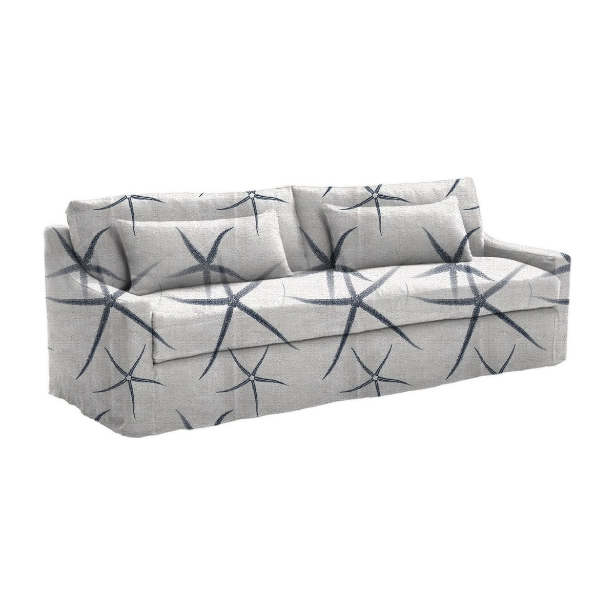 Cinnamon 3-Seat Long Sofa, Starfish Cay – Deep Water - Starboard Lane