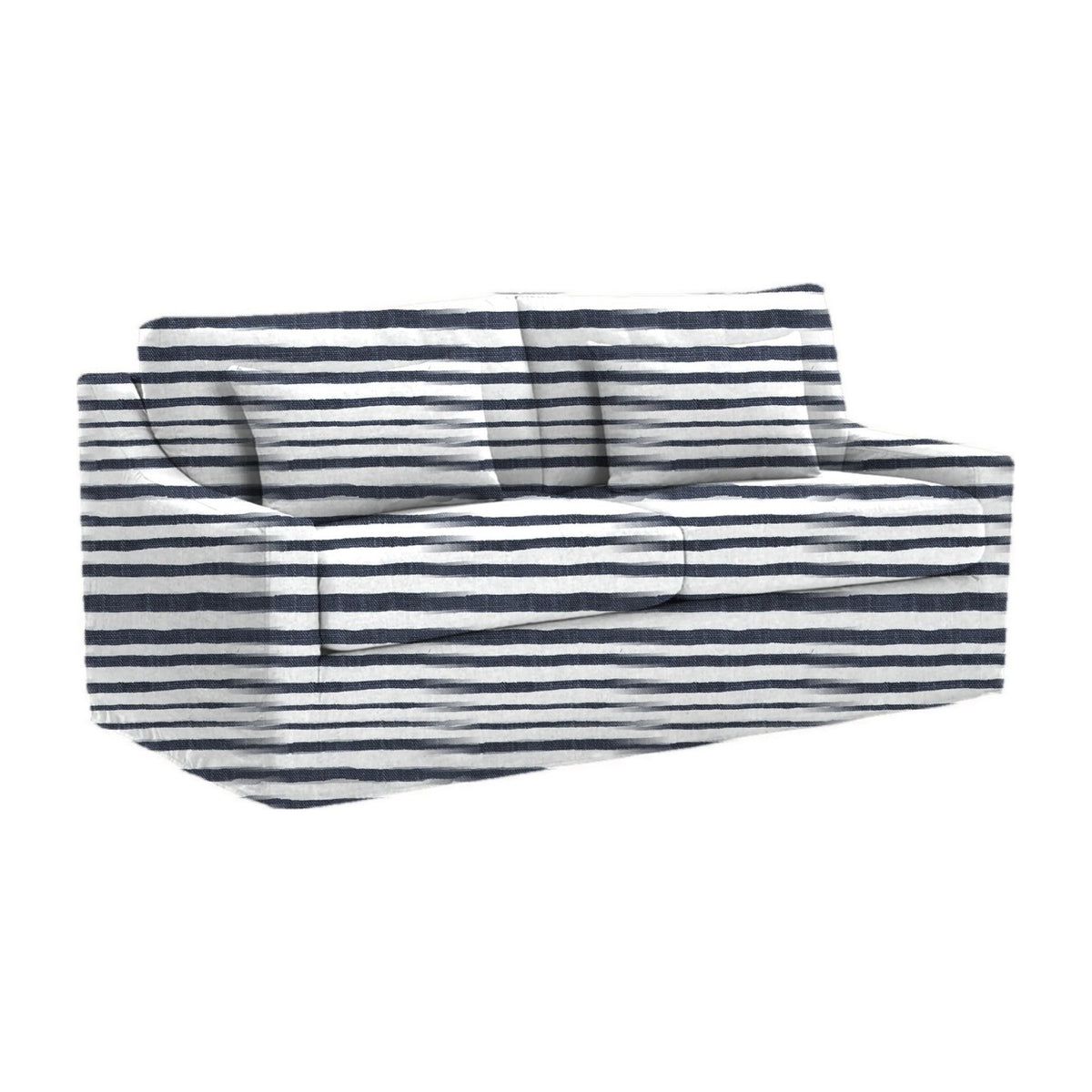 Cinnamon Chair-and-a-Half Sleeper, Shoreline Stripe – Indigo Tide - Starboard Lane