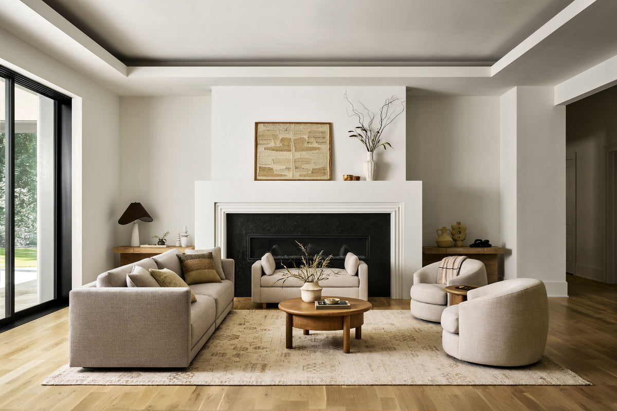 Cannes Hand-Knotted Rug, styled in a room - Starboard Lane