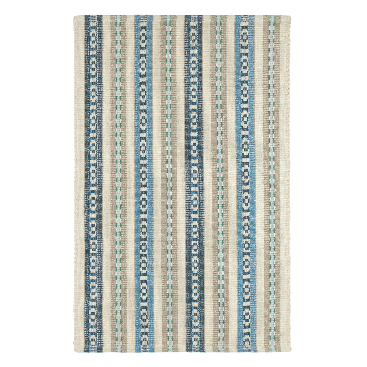 Long Slade Handwoven Cotton Rug, Indigo - Starboard Lane