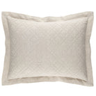 Washed Linen Quilted Sham, Natural, styled on the bed - Starboard Lane