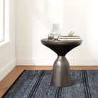 Malta Handwoven Wool Rug, Navy, detail - Starboard Lane