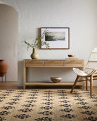 Fiorina Handwoven Jute Rug - Charcoal, styled in a room - Starboard Lane