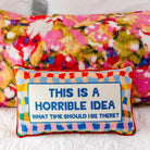 Horrible Idea Needlepoint Pillow, styled - Starboard Lane