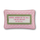Mirror Mirror Needlepoint Pillow reading "Mirror, mirror on the wall, I am my mother after all" - Starboard Lane