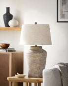 Ocean Mist Table Lamp, styled in a room - Starboard Lane