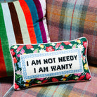 Not Needy Needlepoint Pillow, styled - Starboard Lane