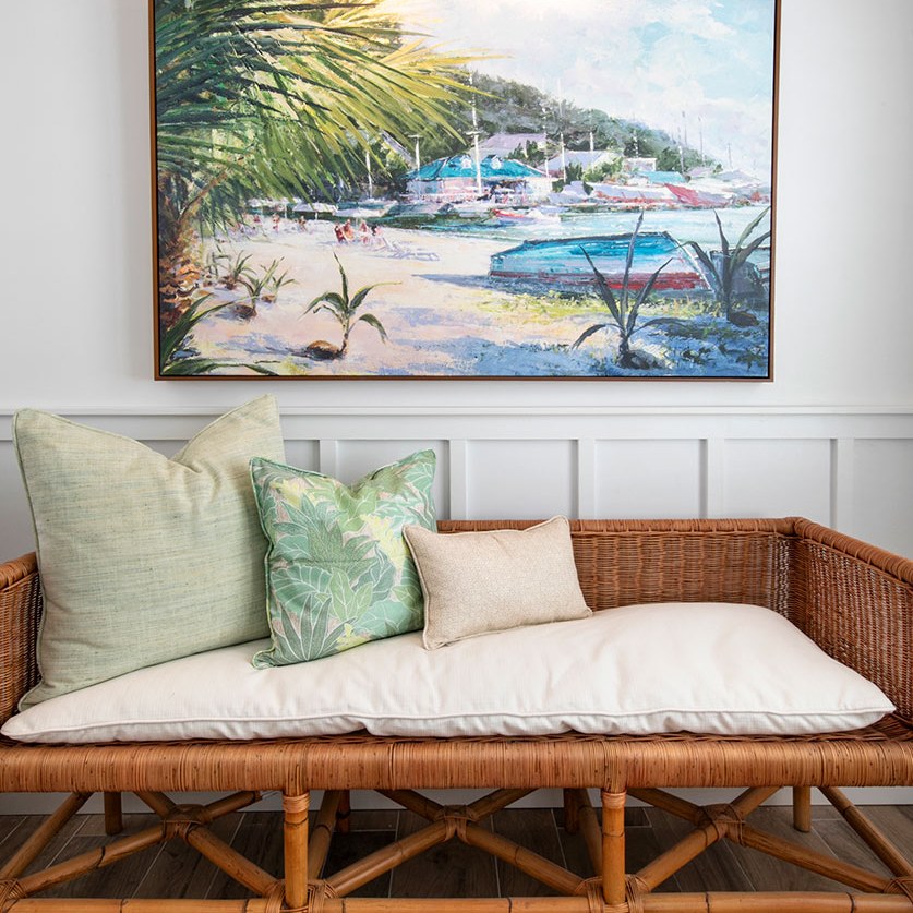Spectrum Fabric - Palm, styled in a room - Starboard Lane